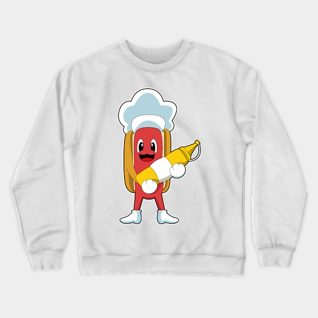 Hotdog with Mustard Crewneck Sweatshirt by Markus Schnabel